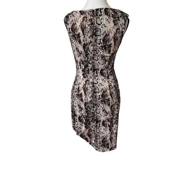 Y2K CACHE ANIMAL PRINT ZIP UP RUCHED DRESS SMALL EUC - Picture 7 of 8